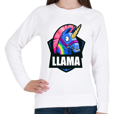 PRINTFASHION Fortnite LLÁMA - Női pulóver - Fehér női pulóver, kardigán