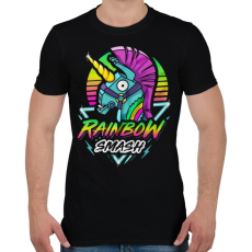 PRINTFASHION Fortnite Llama Rainbow - Férfi póló - Fekete
