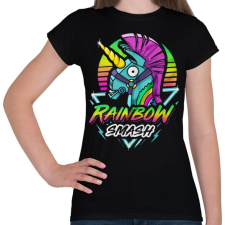 PRINTFASHION Fortnite Llama Rainbow - Női póló - Fekete női póló