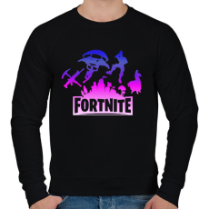 PRINTFASHION fortnite logó 3 - Férfi pulóver - Fekete