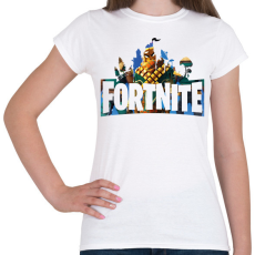 PRINTFASHION Fortnite logo Mancake - Női póló - Fehér