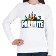 PRINTFASHION Fortnite logo Mancake - Női pulóver - Fehér női pulóver, kardigán