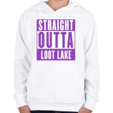 PRINTFASHION Fortnite - LOOT LAKE - Gyerek kapucnis pulóver - Fehér
