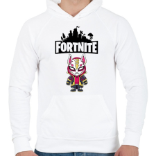PRINTFASHION Fortnite Max drift - Férfi kapucnis pulóver - Fehér férfi pulóver, kardigán
