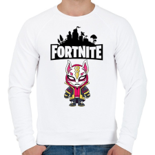 PRINTFASHION Fortnite Max drift - Férfi pulóver - Fehér férfi pulóver, kardigán