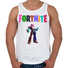 PRINTFASHION Fortnite Mecha Team Leader - Férfi atléta - Fehér