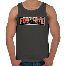 PRINTFASHION Fortnite narancs - Férfi atléta - Sötétszürke atléta, trikó