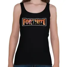 PRINTFASHION Fortnite narancs - Női atléta - Fekete női trikó