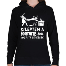 PRINTFASHION Fortnite - Női kapucnis pulóver - Fekete