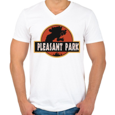 PRINTFASHION Fortnite Pleasant Park - Férfi V-nyakú póló - Fehér férfi póló