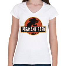 PRINTFASHION Fortnite Pleasant Park - Női V-nyakú póló - Fehér női póló