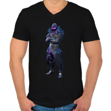 PRINTFASHION Fortnite - Raven Full - Férfi V-nyakú póló - Fekete férfi póló