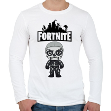 PRINTFASHION Fortnite Skull trooper - Férfi hosszú ujjú póló - Fehér férfi póló