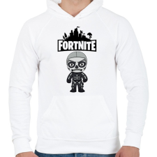 PRINTFASHION Fortnite Skull trooper - Férfi kapucnis pulóver - Fehér férfi pulóver, kardigán
