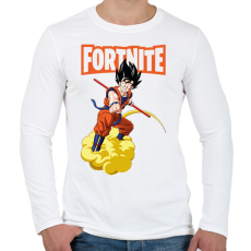 PRINTFASHION Fortnite - Son Goku - Férfi hosszú ujjú póló - Fehér