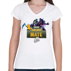 PRINTFASHION Fortnite Születésnap - Női V-nyakú póló - Fehér