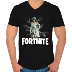 PRINTFASHION Fortnite The Widow - Férfi V-nyakú póló - Fekete