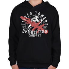 PRINTFASHION Fortnite - Tilted Towers Company - Gyerek kapucnis pulóver - Fekete