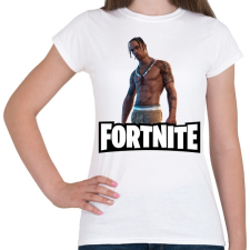 PRINTFASHION Fortnite- Travis Scott - Női póló - Fehér női póló