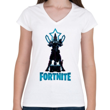 PRINTFASHION Fortnite: Ultima Knight - Női V-nyakú póló - Fehér női póló
