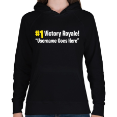 PRINTFASHION Fortnite Victory Royale - Női kapucnis pulóver - Fekete