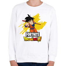 PRINTFASHION Fortnite x DragonBall super - Gyerek pulóver - Fehér gyerek pulóver, kardigán