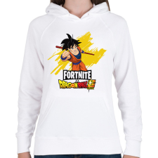 PRINTFASHION Fortnite x DragonBall super - Női kapucnis pulóver - Fehér női pulóver, kardigán