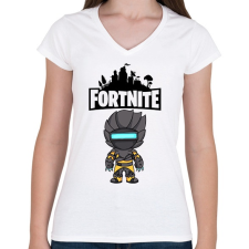 PRINTFASHION Fortnite Zenith Max - Női V-nyakú póló - Fehér női póló
