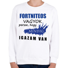 PRINTFASHION Fortniteos vagyok... - Gyerek pulóver - Fehér gyerek pulóver, kardigán