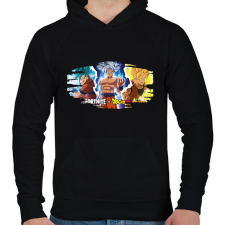 PRINTFASHION FortnitexDragonBall - Férfi kapucnis pulóver - Fekete férfi pulóver, kardigán