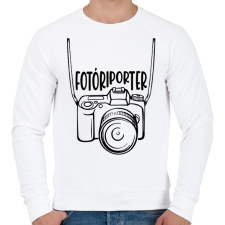 PRINTFASHION Fotóriporter - Férfi pulóver - Fehér férfi pulóver, kardigán