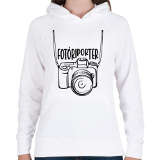 PRINTFASHION Fotóriporter - Női kapucnis pulóver - Fehér