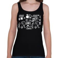 PRINTFASHION Fotós póló - Női atléta - Fekete női trikó