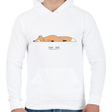 PRINTFASHION Fox off - Férfi kapucnis pulóver - Fehér