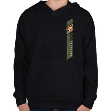 PRINTFASHION Fox Tactical - Gyerek kapucnis pulóver - Fekete gyerek pulóver, kardigán