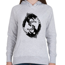 PRINTFASHION foxes and moon phase - Női kapucnis pulóver - Sport szürke női pulóver, kardigán