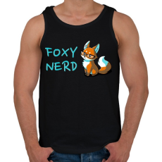 PRINTFASHION Foxy Nerd - Férfi atléta - Fekete