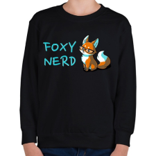 PRINTFASHION Foxy Nerd - Gyerek pulóver - Fekete gyerek pulóver, kardigán