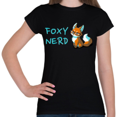 PRINTFASHION Foxy Nerd - Női póló - Fekete