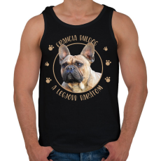 PRINTFASHION Francia buldog - Legjobb barát - Férfi atléta - Fekete