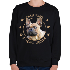 PRINTFASHION Francia buldog - Legjobb barát - Gyerek pulóver - Fekete