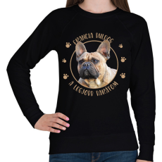 PRINTFASHION Francia buldog - Legjobb barát - Női pulóver - Fekete