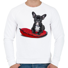 PRINTFASHION Francia buldogos póló - Férfi pulóver - Fehér