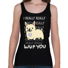 PRINTFASHION Francia bulldog bézs - Női atléta - Fekete