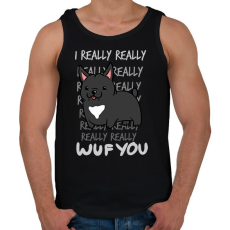 PRINTFASHION Francia bulldog fekete - Férfi atléta - Fekete