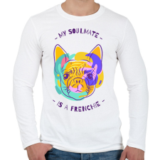 PRINTFASHION Francia Bulldog - Férfi hosszú ujjú póló - Fehér férfi póló