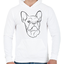 PRINTFASHION Francia bulldog - Férfi kapucnis pulóver - Fehér férfi pulóver, kardigán