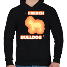 PRINTFASHION Francia bulldog - Férfi kapucnis pulóver - Fekete férfi pulóver, kardigán