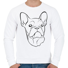 PRINTFASHION Francia bulldog - Férfi pulóver - Fehér férfi pulóver, kardigán