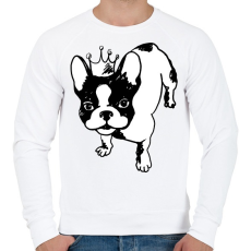 PRINTFASHION Francia bulldog  - Férfi pulóver - Fehér